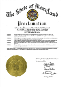 Proclamation from state of Maryland